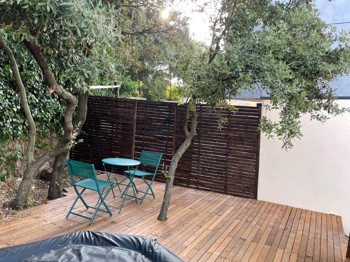 Studio indépendant - Terrasse, jaccuzi, et piscine Restinclieres Exterior foto